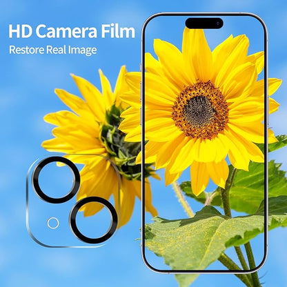 PEHAEL 2+2 Pack for iPhone 15 Pro Privacy Screen Protector with Camera Lens Protector Full Coverage Anti-Spy Tempered Glass Film 9H Hardness Easy Installation Bubble Free [6.1 inch]