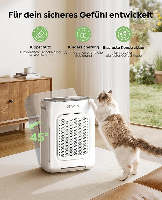 Official 6 pcs Pre-Filters & 2pcs Hepa Filters Compatible with KJ03 Air Purifier, Removes Pollen, Dust, Smoke