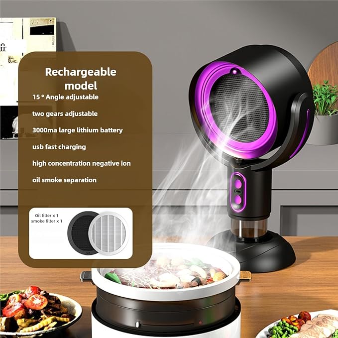 Smoke Away Purifier Fan Puffhide Purifier - Mini Smoke Diffuser and Portable Smoke Air Purifier, Smoke Fan for Smoking Indoors with Rechargeable Design.Puff Hide Smoke. (rechargeable purple)