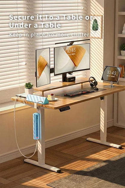 Desk Clamp Power Strip with Nightlight, 40W Fast Charging, 6FT Extension Cord, 4x20W USB-C & 2 USB Ports, 5 AC Outlets, Fits 1.69-Inch Table Edges