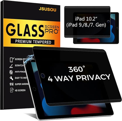 4-Way Magnetic Privacy Screen for iPad 9th Generation 10.2 Inch 2022, Removable 360° Private Filter for iPad 8th/7th Gen 10.2"， Anti Glare Bubble-Free Easy Install Security Protector, 1 Pack