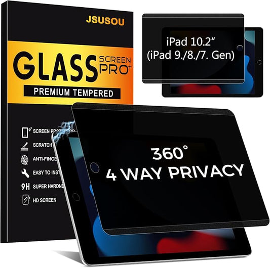 4-Way Magnetic Privacy Screen for iPad 9th Generation 10.2 Inch 2022, Removable 360° Private Filter for iPad 8th/7th Gen 10.2"， Anti Glare Bubble-Free Easy Install Security Protector, 1 Pack