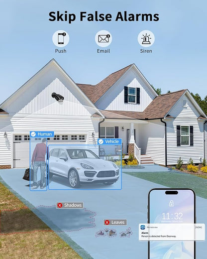 《 100FT Night Vision 》Outdoor Wired Security Camera System, Home Video Surveillance Systems, Surveillance DVR Kits