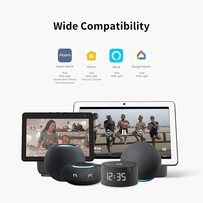 Aqara Hub M1S Gen 2 (2.4 GHz Wi-Fi Required), Wireless Smart Home Bridge for Alarm System, Home Automation, Remote Monitor and Control, Supports Alexa, Google Assistant, HomeKit and IFTTT