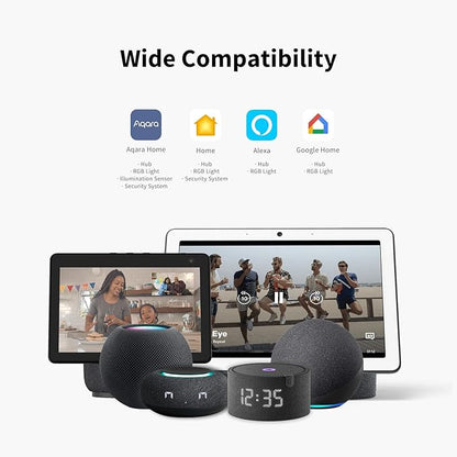 Aqara Hub M1S Gen 2 (2.4 GHz Wi-Fi Required), Wireless Smart Home Bridge for Alarm System, Home Automation, Remote Monitor and Control, Supports Alexa, Google Assistant, HomeKit and IFTTT