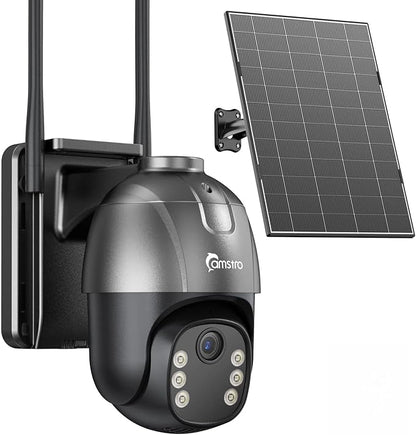 4G Solar Security Cameras Wireless Outdoor with 32GB SD Card, Forever Power with Solar Panel, 24/7 Recording, Color Night Vision, AI Detection, Easy Setup, IP66 Waterproof,New AOV Technology