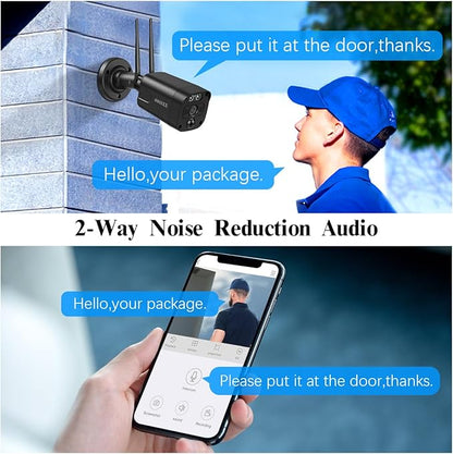 (2026 Update) Wireless WiFi Outdoor Security Camera System with Dual Antenna Cameras, 55% Stronger Signal, 130° Wide Angle, 65ft Night Vision, 2-Way Audio, No Monthly Fee, Home NVR Security System