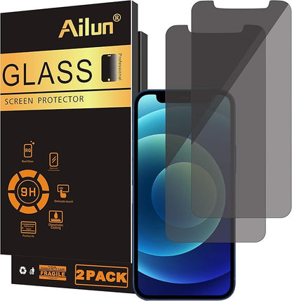 Ailun Privacy Screen Protector for iPhone 12 Mini 5.4 Inch 2 Pack Anti Spy Private Tempered Glass Anti-Scratch Case Friendly[2 Pack]