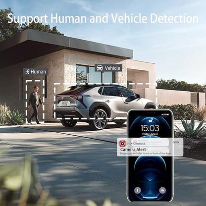 DS-2CD1083G2-LIUF 4K 8MP Smart Hybrid Light Hik Bullet PoE IP Camera, Long Range, Human/Vehicle Detection, Built-in Microphone, H.265+, IP67, 113° Wide Angle,2.8mm Lens, Internation Version