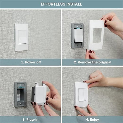 Simple Nightlight Switch by Deako, Warm-White LED Light, Automatic On/Off Sensor, Single Pole, Neutral Wire Required, White
