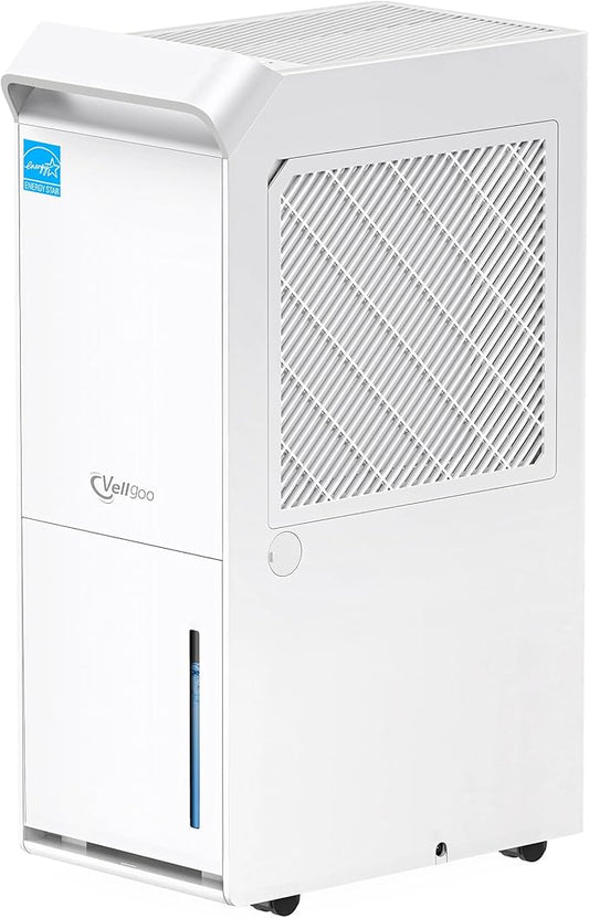 4,500 Sq.Ft Energy Star Most Efficient 2025 Dehumidifier,Vellgoo Max 80 Pint/D Dehumidifier for Basement with Drain Hose, Smart Humidity Control, for Home, Bathroom, Garage