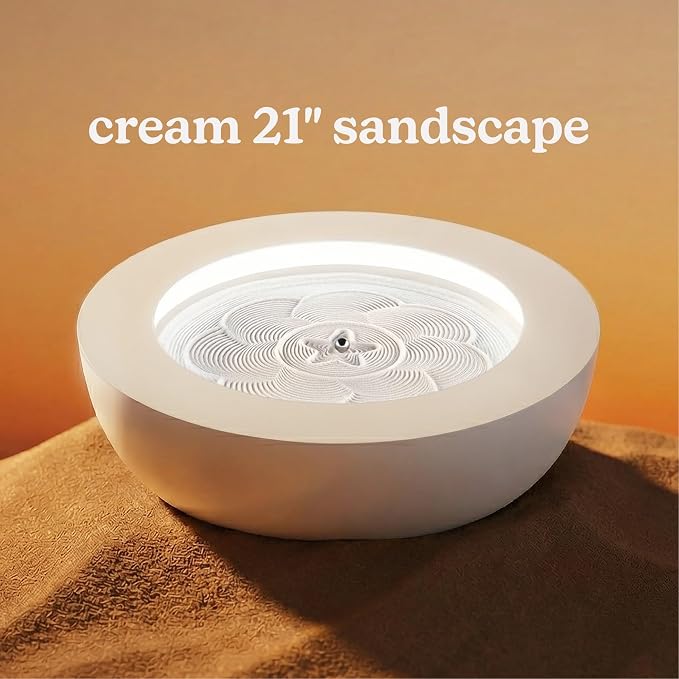 Homedics Drift Sandscape, Perpetual Motion Machine, 21 Inch (Large), Cream
