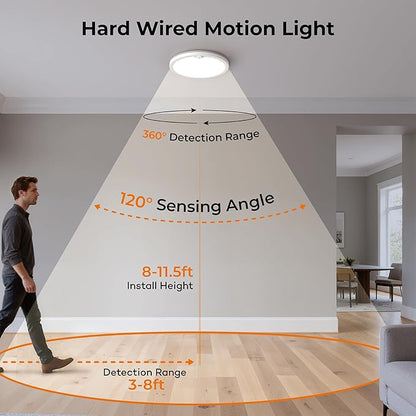 Annaror 2Pack Motion Ceiling Light with Remote, 8.7IN Wired Motion Sensor Light Indoor 3000K/4000K/5000K, Closet Lights Motion Sensored with Timer, Dimmable Motion Activated Light for Hallway Stair