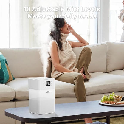 JRD Humidifiers 4L for Bedroom, Cool Mist Humidifier for Large Room, 40H Runtime, Night Light, 360° Nozzlefor Home, Office, Baby Nursery, Plants