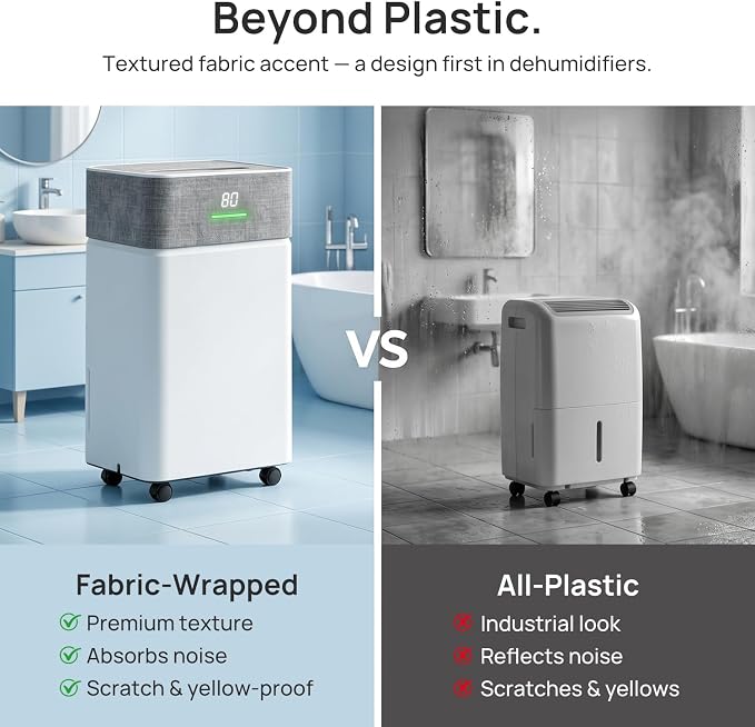 Uthfy 2500Sq.Ft Dehumidifier for Basement with Drain Hose,Large Quiet Smart Compressor Dehumidifiers for Home/Bedroom/Bathroom,Reusable Filter,Dual-Screen,Child Lock,Intelligent Humidistat,24H Timer