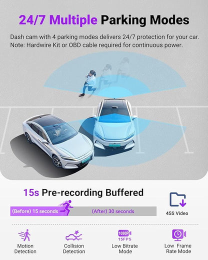 Vantrue S1 Pro Max AI Dash Cam 4K+2.5K w/ADAS & BSD, Dual STARVIS 2 Front and Rear, 2 Channel HDR Dashcam, PlatePix Night Vision, 5G WiFi, Voice Control, GPS, 24H Buffered Parking Mode, 1TB Max