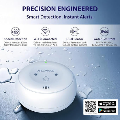APEC Water WiFi Water Leak Detector, Dual Sensor, Pack of 3