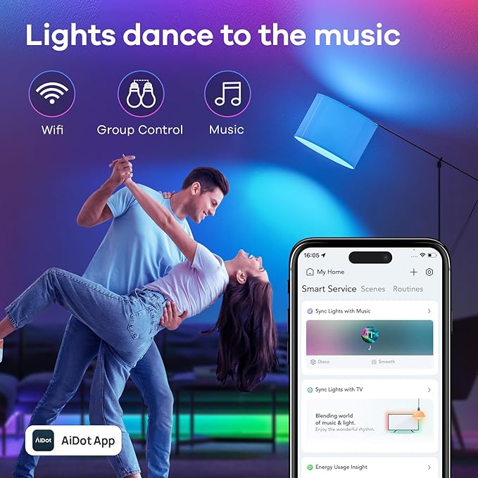 Linkind Matter A19+B11 Smart Light Bulb, Smart Bulbs Work with Apple Home, Siri, Alexa, Google, SmartThings