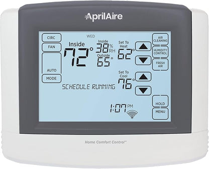 AprilAire 8910W Wi-Fi Programmable Touchscreen Thermostat with IAQ Control; Amazon Alexa and Google Assistant Compatible