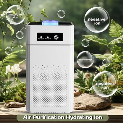 Air Purifiers for Bedroom, Office & Home – Portable Filter Cleaner with Multi-Layer Filter for Pet Hair, Smoke, Pollen, Dander, Quiet Operation, USB Powered, Night Light, Compact Design, White