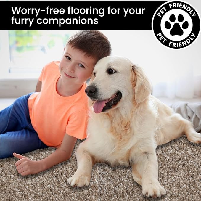 Smart Squares Easy Street Premium Plush Carpet Tiles, Made in USA – 8x8 Peel and Stick Floor Tiles with Attached Padding – Seamless DIY Carpet Squares (0.44 Sq Ft, Sample, 858 Acorn)