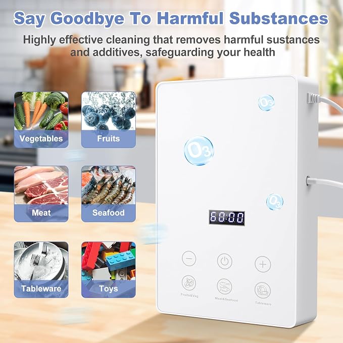 Ozone Machine Generator for Water and Air, 1000mg/h Fruit Produce Purifier