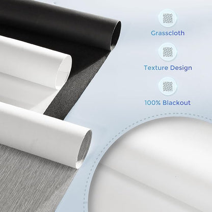 Motorized Blinds with Remote, 100% Blackout Electric Blind for Windows,Smart Automatic Blinds Cordless Roller Shades, White 39" W x 72" H