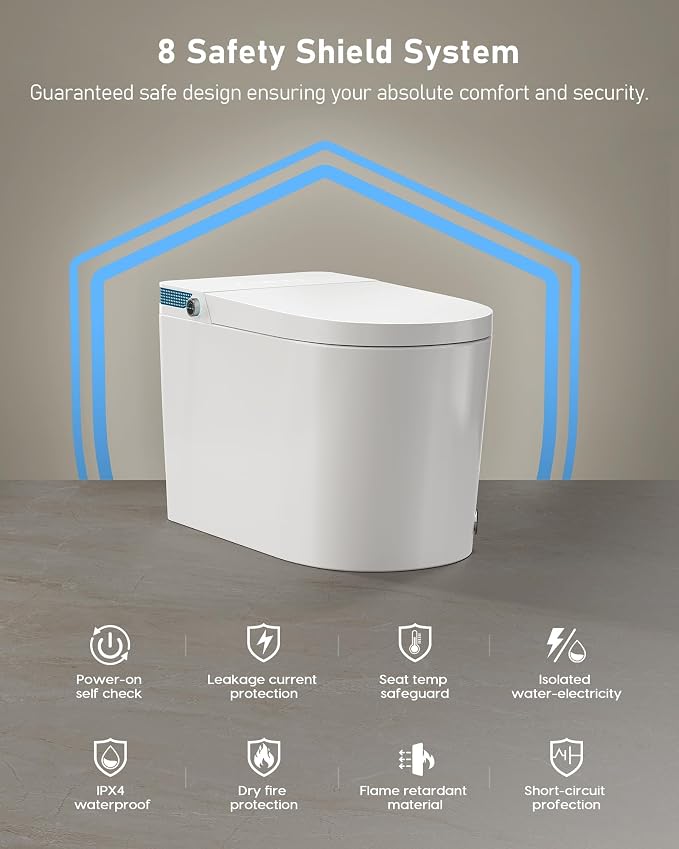 Smart Toilet with Bidet Built-in: Bidet Toilet with 5L Tank, Dual Flush