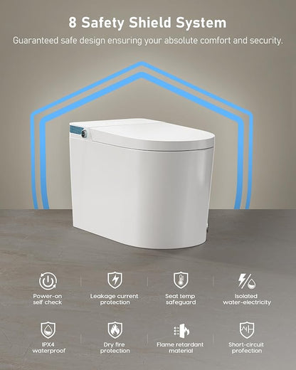 Smart Toilet with Bidet Built-in: Bidet Toilet with 5L Tank, Dual Flush
