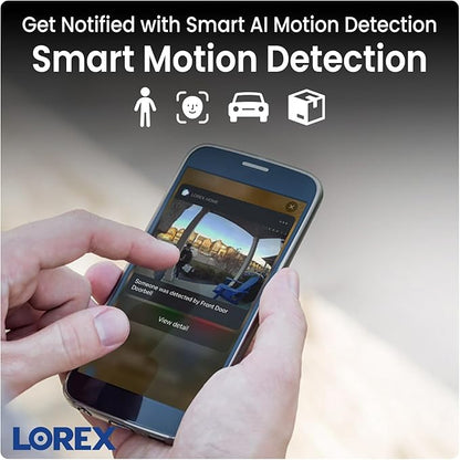 Lorex 4K 8MP Wi-Fi 6 Spotlight Security Camera | Indoor/Outdoor | Color Night Vision | Smart Motion Detection | 32GB Local Storage | 2-Way Talk | IP65 Rated | No Monthly Fees | White