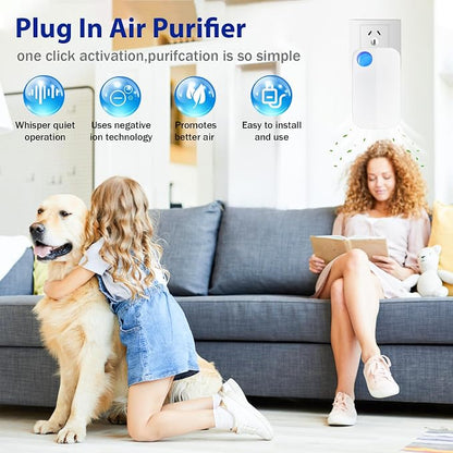 Ion Air purifiers Plug in Air Ionizers for Home Portable and Quiet Ionic Air Purifiers for Bedroom Toilet Office Kitchen and Pets(2)