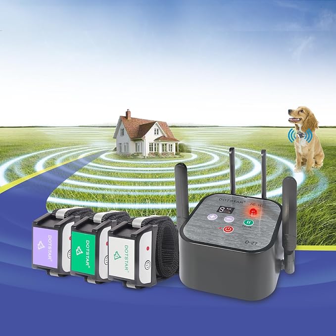 Dog Wireless Fence 2026 Newest Pet Electric Intelligent Containment System, Low Battery AI Smart Alarm Dog Out of Range Reminder, Display Receiver Battery Level, Rechargeable Waterproof Dog Fence