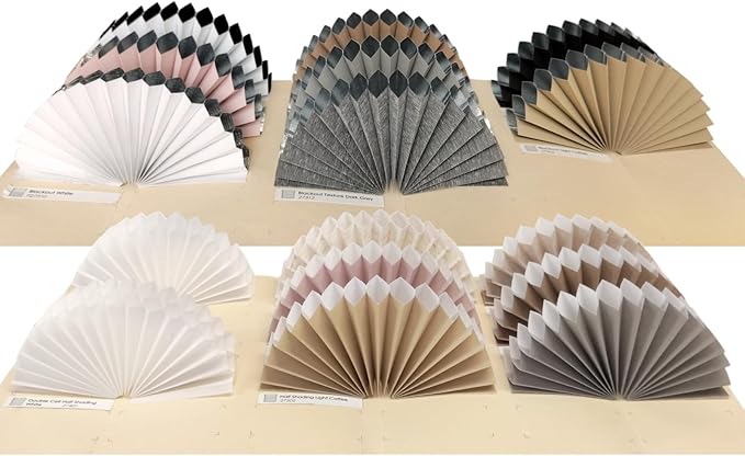 Yoolax Motorized Cellular Shades Compatible with Alexa, Motorized Blinds with Remote Smart Honeycomb Shades for Indoor Windows, Automatic Blinds with Remote, Fabric Sample (Multicolor)