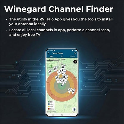 Winegard RV-3095 Sensar III Amplified Outdoor RV Antenna - Crank-Up Batwing HDTV - VHF/UHF, Digital, 4K Ready - Rotation Aiming 65 Mile Long Range - 48 Inch Raised Height