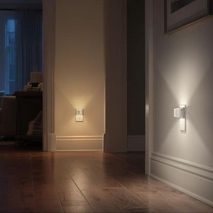 DORESshop Night Light, Night Lights Plug into Wall, Adjustable, 3CCT | 3 Level Brightness Adjustable Plug in Night Light, Dusk to Dawn Sensor, Nightlights for Adults, Bedroom, Bathroom, 2 packs