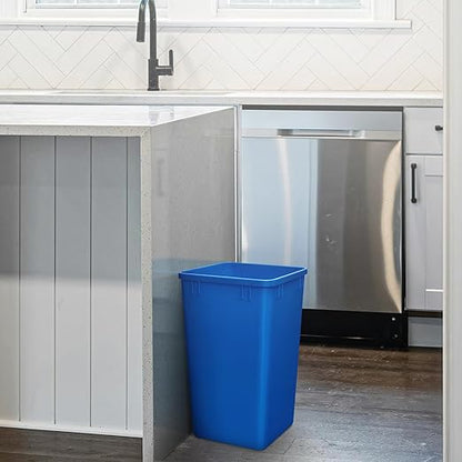 Rev-A-Shelf Polymer Replacement 35 Quart Trash Bin Recycle Waste Garbage Container for Kitchen Cabinet Pullouts, Blue, 2 Pack, RV-35-22-2