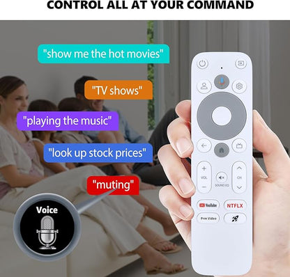 PZL Replacement Voice Remote Control for Homatics Box R 4k/4k Plus/Stick HD, for XGIMI White Streaming Dongle with Android TV System