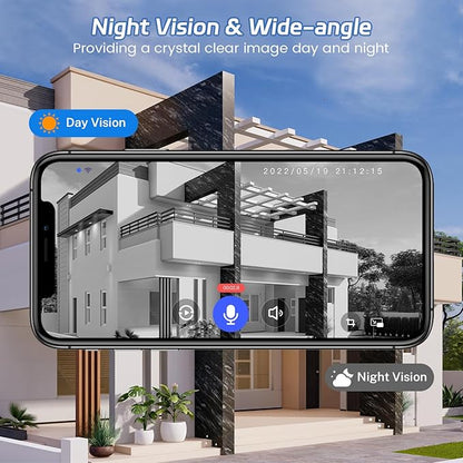 Guggre Doorbell Camera M52, Security Camera Outdoor/Indoor, 1080 HD with Night Vision, 4 Infrared Lights, 120° Wide View, Motion Detection Notification, Works with Smartphone, Wireless, Online Support