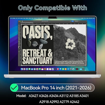 360° Privacy Screen for MacBook Pro 14 Inch (2021-2026, M1, M2, M3, M4, M5), 4 Way Privacy Anti Glare Blue Light Filter Shield Film Anti Spy Laptop Protector for Mac 14.2In Computer