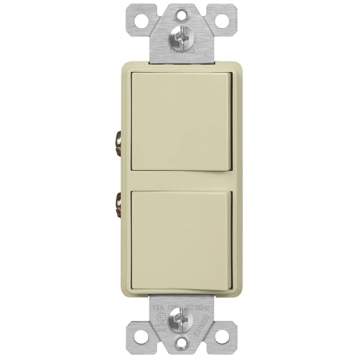 ENERLITES Ivory Double Paddle Decorator 3-Way Switch, 15A, 1 Pack