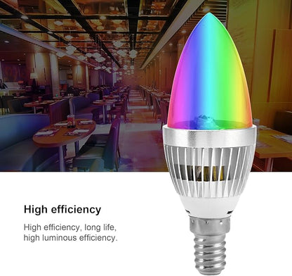 Garosa RGB Color Changing LED Light Bulb E14 E12 3W with Remote Dimmable Multicolor for Home Party Bedroom Decor Lighting