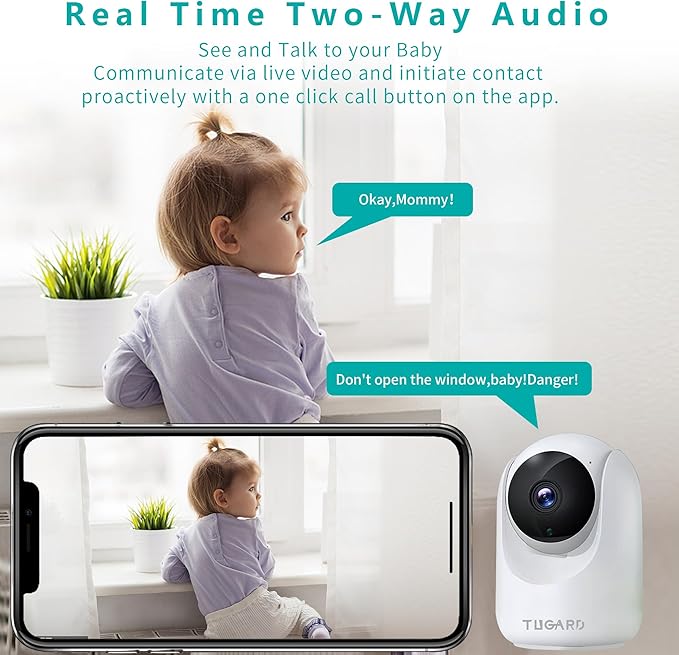 Indoor Security Camera,2.4G WiFi Cameras for Home Security,Pan Tilt 355°View 100°vertical,Motion Detection for Baby&Pet Monitor Dog Camera with PIR,Color Night Vision,2-Way Talk,Cloud/SD,6 IR LED