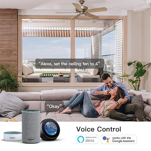 TREATLIFE Smart Fan Switch, 4 Speed Fan Switch for Ceiling Fan, Neutral Wire Required, 2.4GHz WiFi Smart Ceiling Fan Control Works with Alexa, Google Home, Remote Control, Schedule, No Hub Required