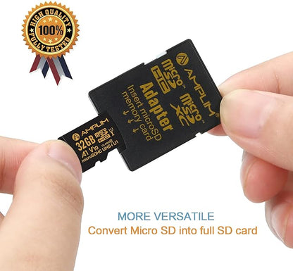 Amplim 32GB MicroSDXC Card with Adapter (1X Black)