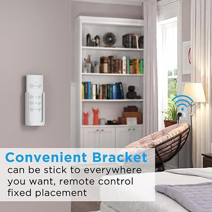 G-Homa Remote Control Outlet, Wireless Electrical Outlets Switch Plug for Household Appliances, Christmas Lights, 100FT Range, Programmable, 1875W/15A, FCC & ETL Listed (1Socket+1 Remote +1 Bracket)