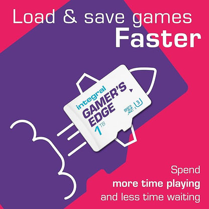 Integral 1TB Gamer's Edge Micro SD Card for the Valve Steam Deck and Nintendo Switch, Switch Lite & Switch OLED - Load & Save Games Fast, Store Games, DLC & Save Data, Built To Give You The Edge
