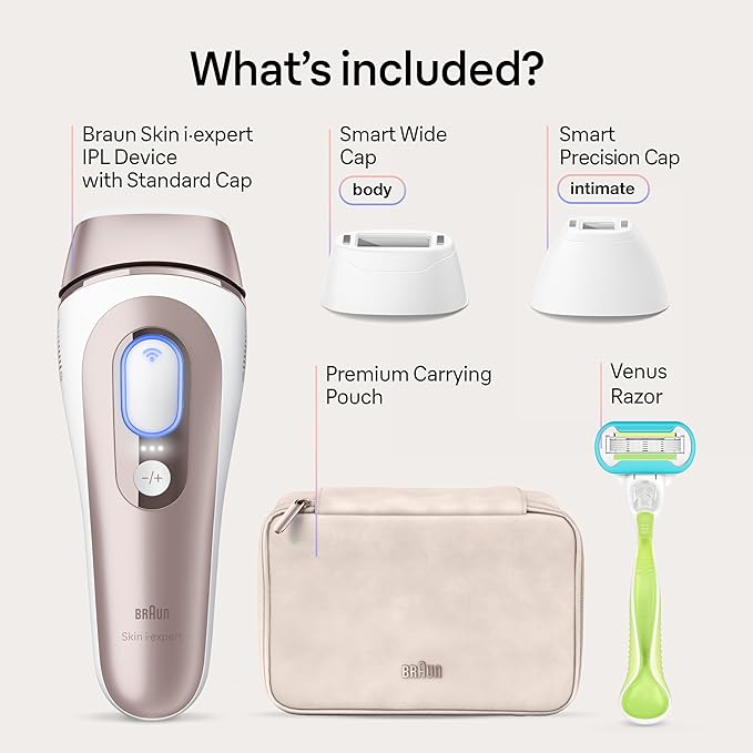 Braun Smart IPL, Skin i·Expert Pro 7, VOGUE's Best Hair Removal Device, IPL Hair Removal for Women and Men, Permanent Laser Hair Reduction At-Home, World's 1st Smart App, 3 Heads, IPL7243
