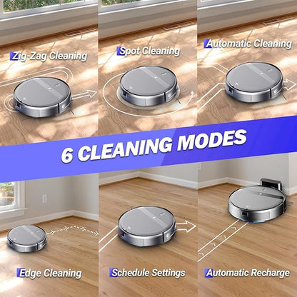 Robot Vacuum Mop Combo, WiFi/App/Alexa, 2-in-1 Robot Vacuum and Mop Combo, Robotic Vacuum Cleaner, Self-Charging, Quiet, Tangle-Free Suction Robot Vacuum Cleaner for Pet Hair/Carpet/Hard Floor