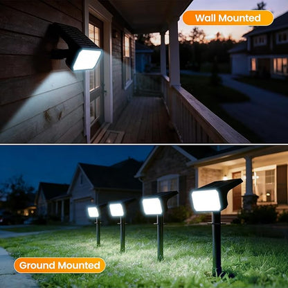Fabrito 10 Pack Solar Spot Lights Outdoor Waterproof IP67, [108 LEDs, 4 Modes] Dusk to Dawn Spotlights for All Night, 2-in-1 Solar Landscape Lights for Garden, Yard, Tree, Pool, Cool White