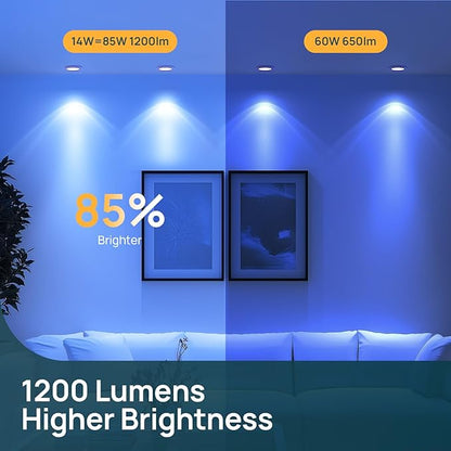 Linkind Matter BR30 Smart Flood Light Bulbs 1200LM 2Pack & Matter Smart Light Bulbs A19 4 Pack Compatible with Apple Home/Siri/Alexa/Google Home/SmartThings